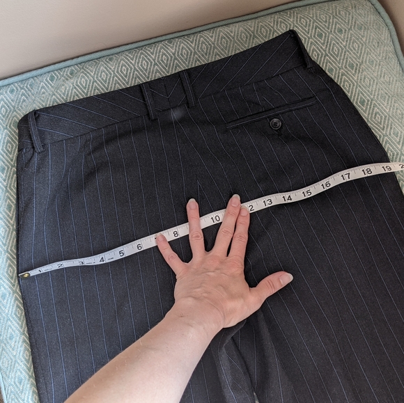 Ann Taylor Dark Gray w/ Blue Pinstripe Dress Pants - Picture 11 of 14